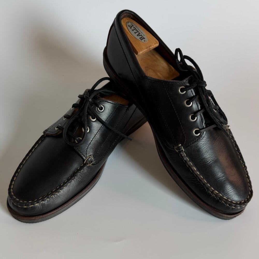 VGUC Rancourt x Eastland Blk Leather Falmouth Camp Ranger Moc Made in Maine 11D